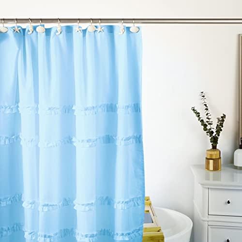 12 pacote de cortina de chuveiro com tema de praia ganchos de aço inoxidável, ganchos de chuveiro costeiro decorativos