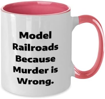 Presentes de ferrovias modelo de sarcasmo, ferrovias modelo porque o assassinato está errado, aniversário de dois