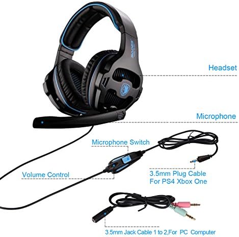 Fone de ouvido Xbox, fone de jogo de jogo de som surround estéreo para PS4, PS5, PC, Xbox One,
