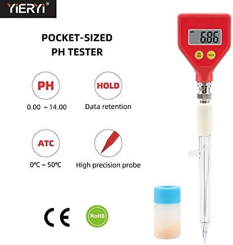 Ghghf Digital Water Acidez Testador de solo Testador de medidor de pH para plantas flores alimentos