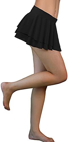 Afibi Women Sexy Mini -saia de saia sólida Saias de lingerie de babados sólidos