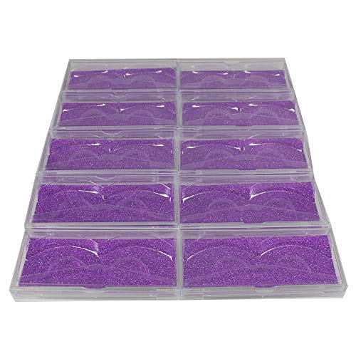 Caixa de cílios da caixa de cílios roxos de cílios roxos caixa de embalagem plástica