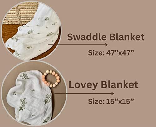 Leyl & Ari Baby Swaddle Blanket & Lovey Conjunto | Recém -nascido Receber Blanket Paci Setent
