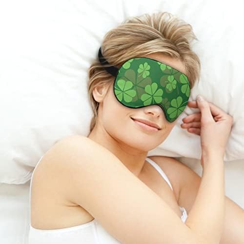Dia de São Patrício com Clover Sleep Mask Cober olho para homens bloqueia a luz para a tira ajustável