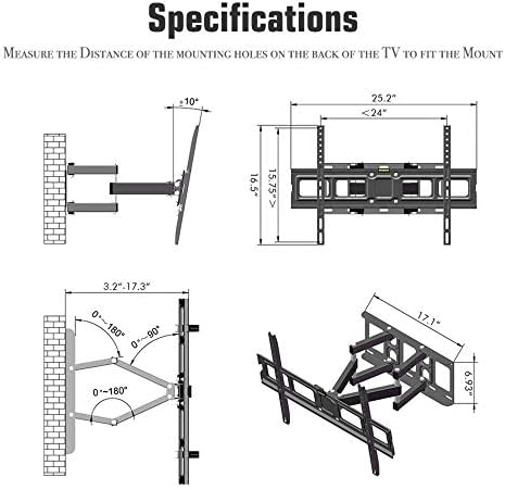 Montagem de parede de aço inoxidável Stand para a maioria das TVs curvas planas de 32 a 70 polegadas,