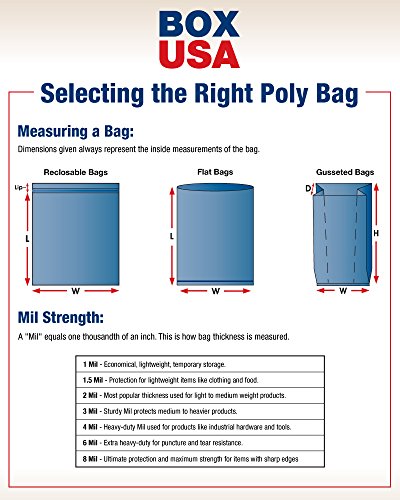 Caixa EUA BPB6712 Reclosable 2 mil sacos poli com orifício de suspensão, 4 x 8, claro