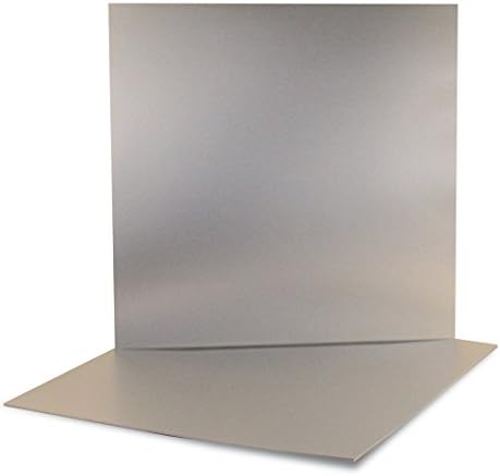 Folhas de placa de papel alumínio metálico de produtos HyGloss - 12 x 12 polegadas - prata fosca, 10 pacote