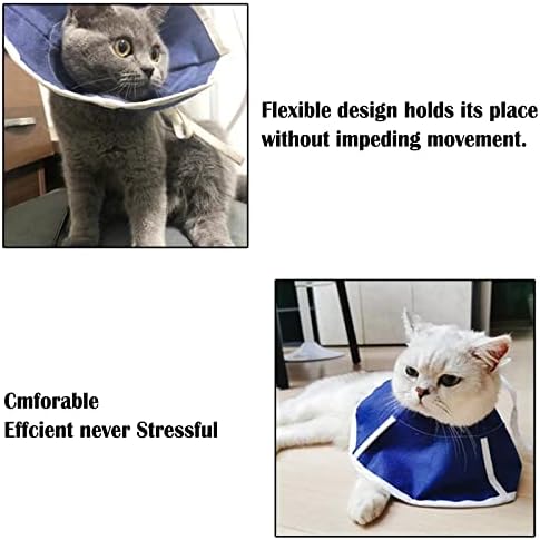 Colar de cone de pano macio para gatinhos gatos, cone de recuperação cone elizabetano para gato após cirurgia,