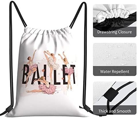 Pubnico Beauty Ballet Dancer e Flowers Backpack Backpack Ballet para esportes Bolsa de ginástica