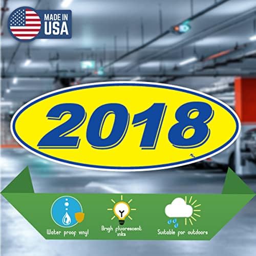 Versa Tags 2018 2019 e 2020 Modelo oval Ano de carros Adesivos de janela de carros com orgulho feitos nos EUA