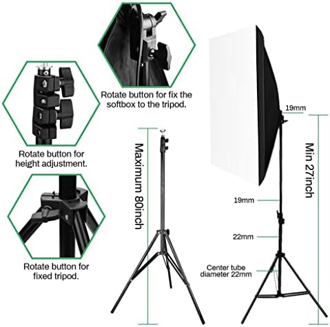 LMMDDP Photopions Photo Video Retrato Studio Softbox Kit de luz contínua 2 * 2m Cenário de suporte de