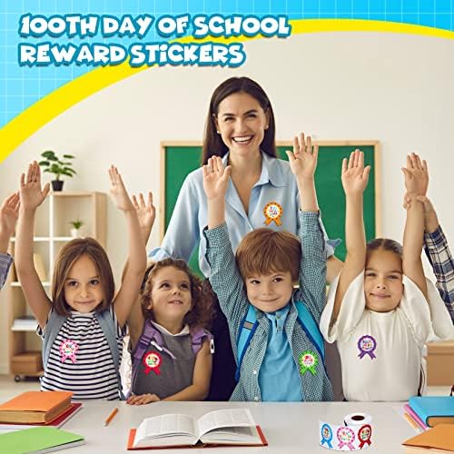 500 peças 100º dia de adesivos escolares para crianças 100 dias de adesivos escolares Decalques de crachás Recompensam