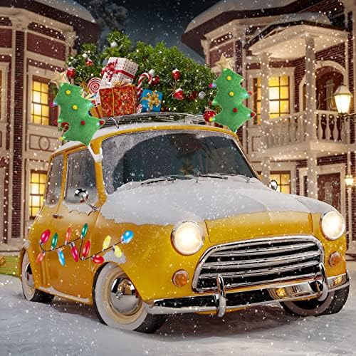 44 PCs Conjunto de decorações de carros de Natal incluem chifres de rena e nariz, decoração de árvore de Natal