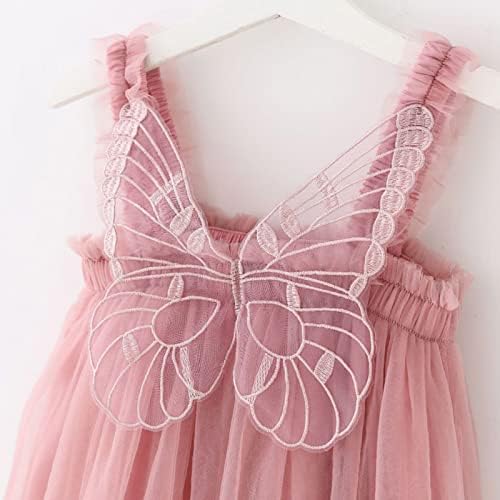 Criança bebê garotas princesas asas de borboleta asas de fada sem mangas de tule tule casamento vestido