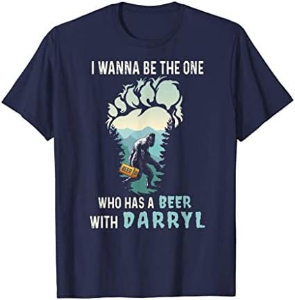 Eu quero ser aquele que tem uma cervejas com camiseta darryl, moda unissex vintage bigfoots tee impressa para