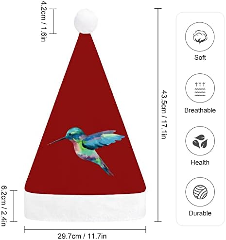 Hummingbird aquarela chapéus de natal para adultos chapéu de natal para férias