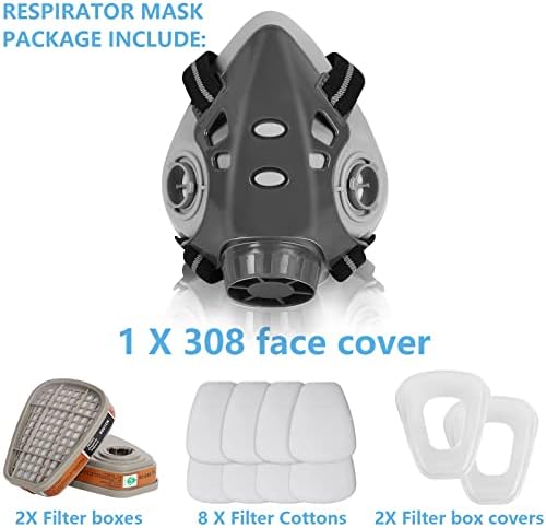 Máscara do respirador STSVM, filtros de máscara de gases de capa de meia face reutilizáveis, proteção profissional
