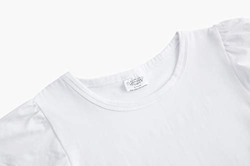 Criador Criador Camiseta Baby Girl Ruffle Sleeve Camiseta básica Camisetas de algodão Tops Tee Roupos
