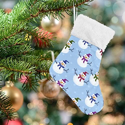 Jstel Xmas Snowman Christmas Meking Decoração de ornamentos pendurados, 4 Pacote de meias suspensas de Natal, 48