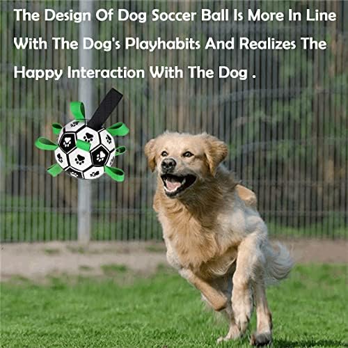 Bola de futebol de brinquedos de cachorro Hominy, brinquedos interativos para cães para cabo de guerra, presentes