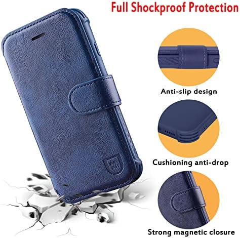 Vanavagy iPhone 13 Pro Case de carteira para homens e homens, o iPhone 13 Flip Leather Celular Celle Case suporta