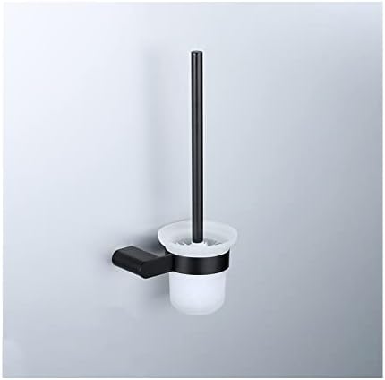 Pincel e suporte do vaso sanitário de pulso, preto suporte de aço inoxidável de aço de aço conjunto conjunto
