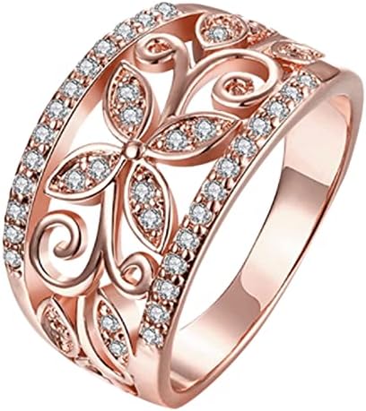 2023 Novas jóias para a festa de noivado de ouro elegantes com o Micro Insert Zircon Four Leaf Rings Jewelry