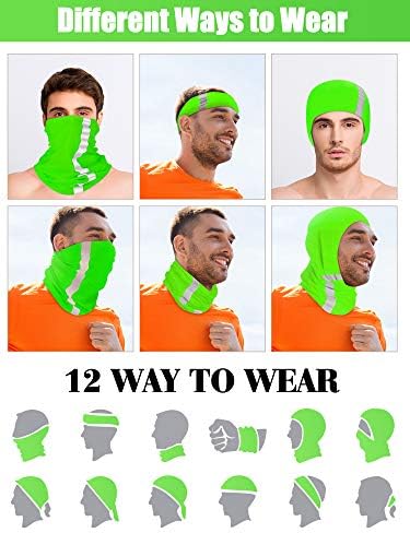8 peças Garda de pescoço reflexivo para homens Balaclava Tampa de rosto Bandana respirável para ciclismo Protection