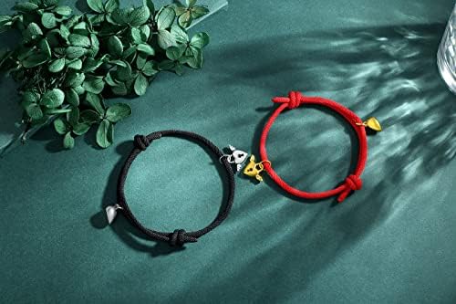 Xiannvxi Combinação de pulseiras cardíacas para casais Bracelets de longa distância Bracelets namorado