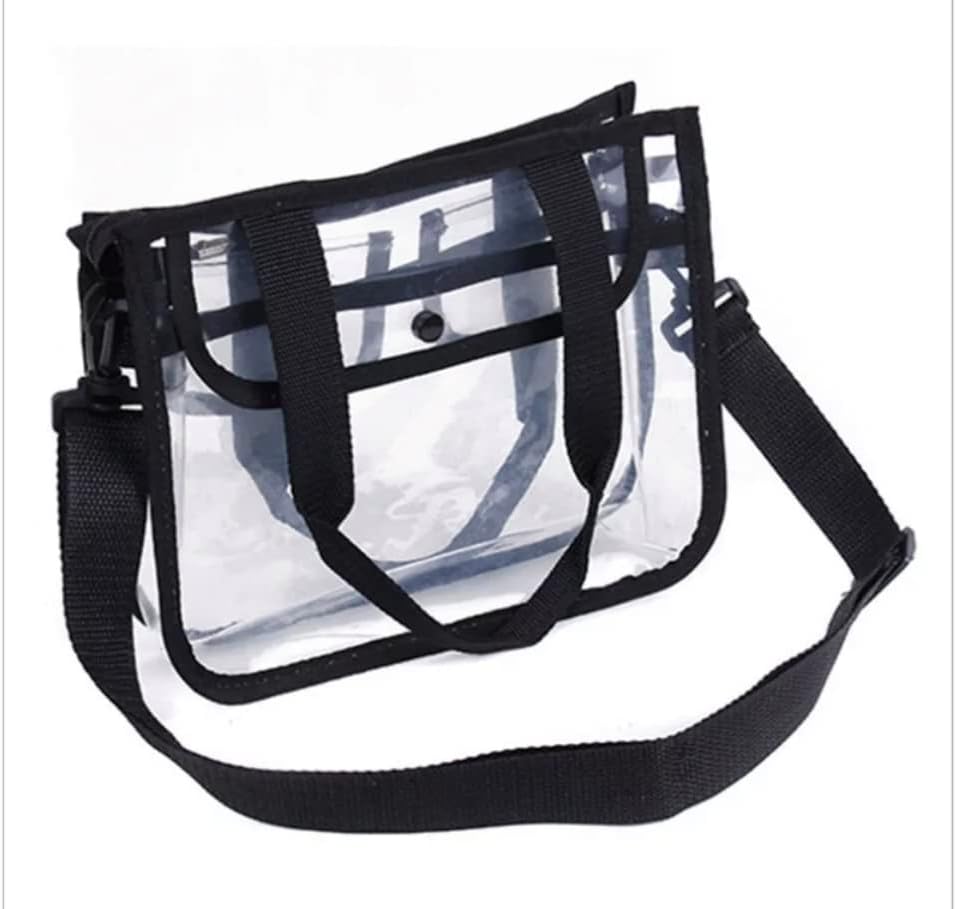 Bolsa transparente transparente com alças e cinta crossbody 3 bolsos fazendo 4 compartimentos estádium aprovado