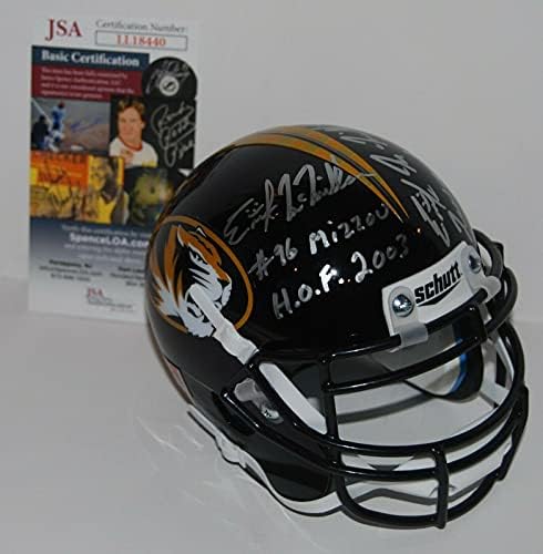 Erik McMillan assinou o capacete de futebol Mizzou Mini JSA LL18440 - Capacetes NFL autografados