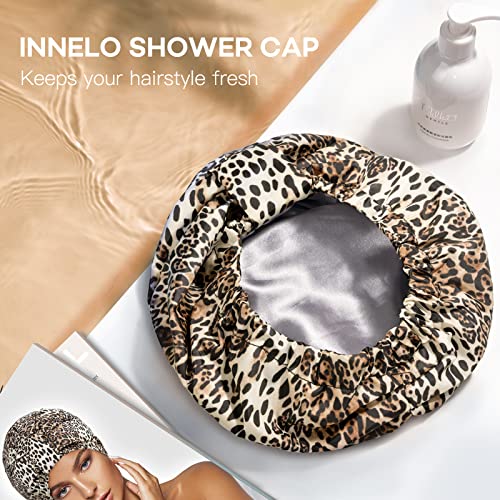 Capace de chuveiro de luxo Innelo, upgrade reutilizável tampa de chuveiro à prova d'água para mulheres, boné