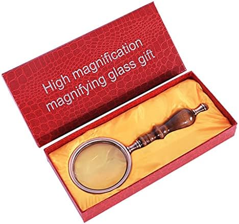 Slnfxc 10x 75mm Multímbula de madeira Handheld Handlen Handdined Glass vintage Glass Portable Retro Magnifier