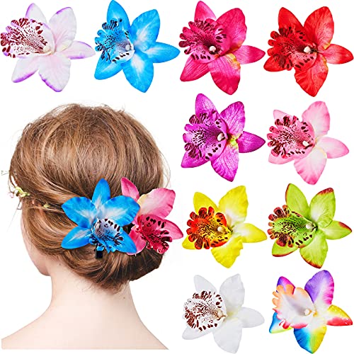 30 peças orquídeas clipes de cabelo de flor de flores havaianas clipes de flores orquídeas clipes
