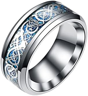 2023 Novo dragão de anel de ouro de titânio com dragão prateado aço de anel inoxidável anéis de