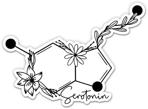 Adesivos de molécula de serotonina - 2 pacote de adesivos de 3 - vinil impermeável para carro,