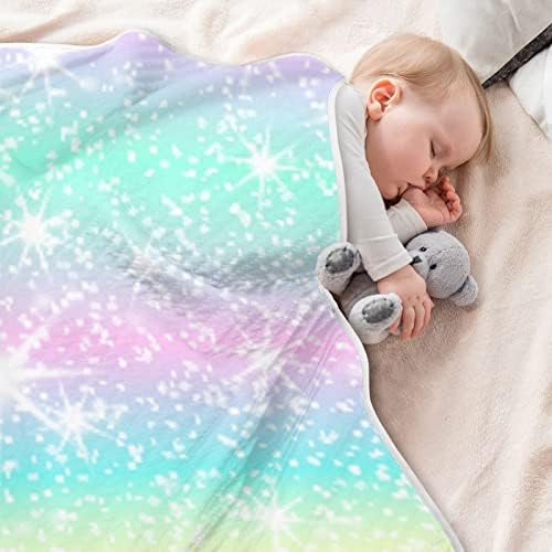 Rainbow Shinning Unicorn Unisex Fluffy Baby Blain para um cobertor de criança para a creche com