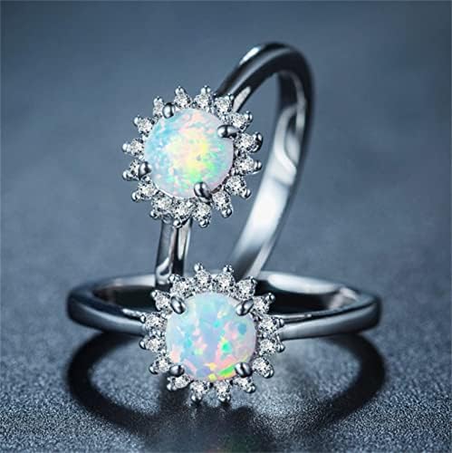 2023 Novo anel de pedra redondo anel de moda branca jóias de joalheria opala anéis de jóias