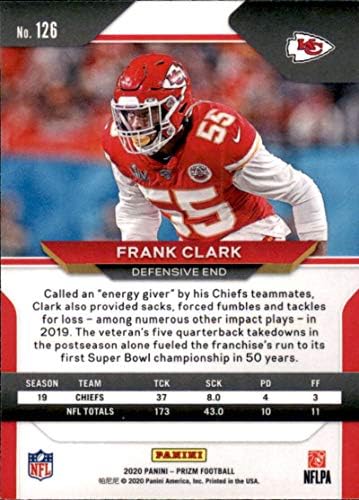 2020 Panini Prizm 126 Frank Clark Kansas City Chiefs NFL Football Card NM-MT