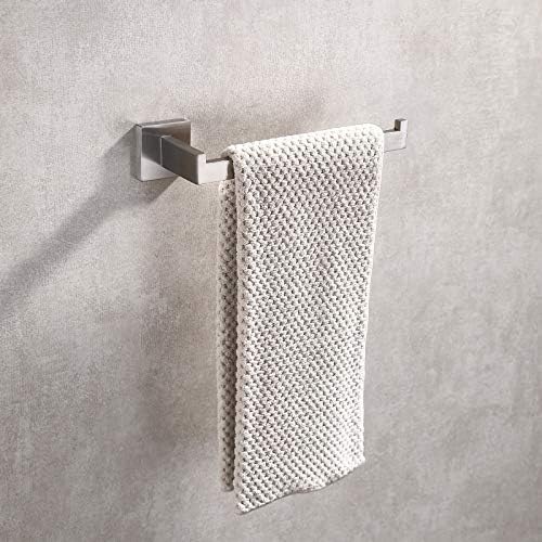 Tastos Premium Solas de toalha de mão inoxidável premium, toalha de mão quadrada anel de toalha pesada montada