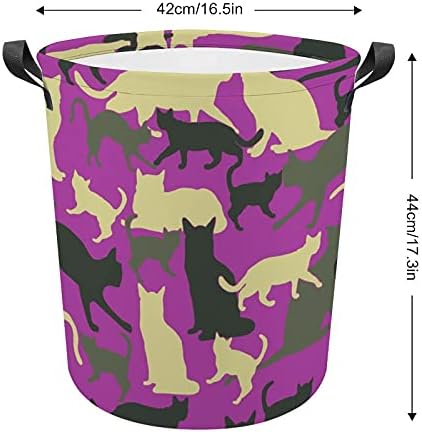 Camuflagem animal gato oxford pano cesto com alças de armazenamento cesto para organizador de brinquedos