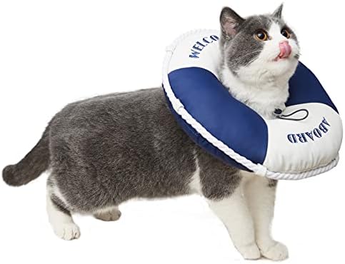 Jnancun Cat Cone Collar Soft Life Life Bóia Gato Colo de recuperação Não bloqueia os cones de gatos de visão