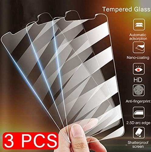 Protetor de tela 3 Pacote de vidro temperado transparente para iPhone 12 Pro Max, 6.6