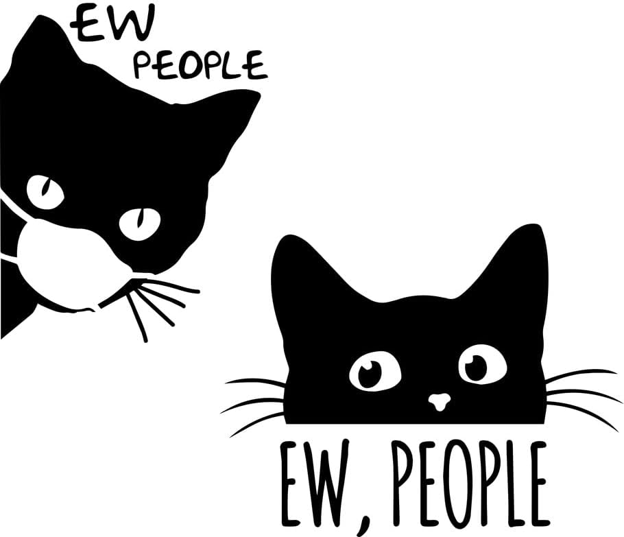 Dez quatro distribuições - EW People People Introvert Introvert Peeking Cat adesivo perfeito para o