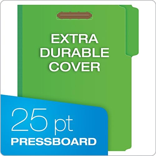Pastas de prensa de prensa pendaflex, tamanho da letra, verde escuro, expansão de 2 , 1/3 corte, 25/bx
