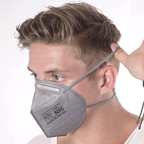 Aidway N95 Respirator - Feito nos EUA - Proteção contra poeira e contaminantes aerotransportados - descartáveis