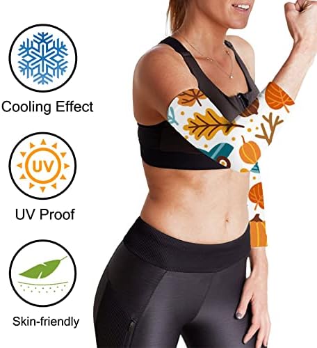Mangas de braço de proteção solar UV unissex, mangas de resfriamento Mapa elet de outono, escudo