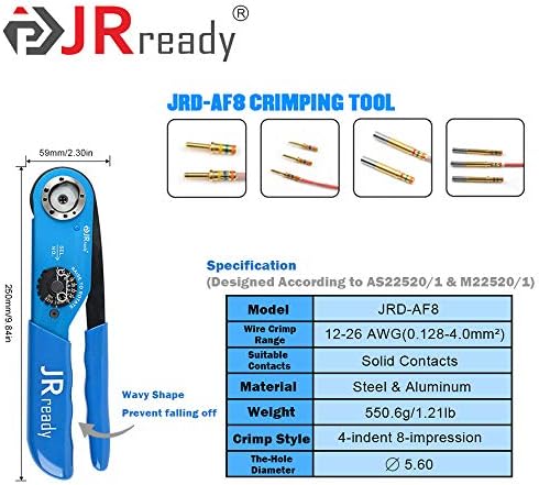 Pacote JRoady com 2 itens: JST1515 M22520 1 1 1 Ferramentas de crimpagem de recuperação ajustável padrão e obtenha o Wire Stripper Act-WS30
