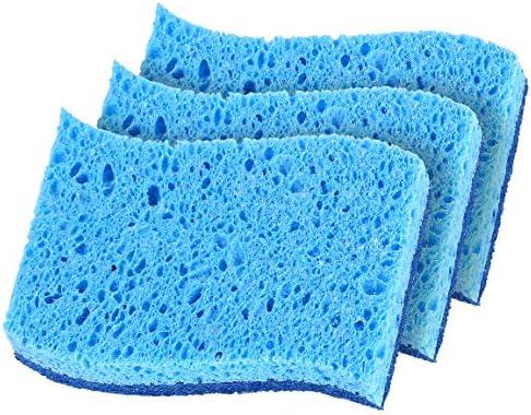 Superio não arranhar esponjas de esfoliação de cozinha de esponja de celulose com conjunto de almofadas
