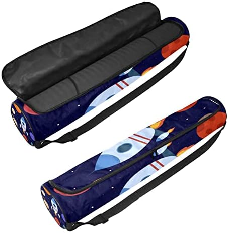 Racket Planets estrelas em Space Yoga Mat Bags Full-Zip Yoga Carry Bag para homens, Exercício de ioga transportadora